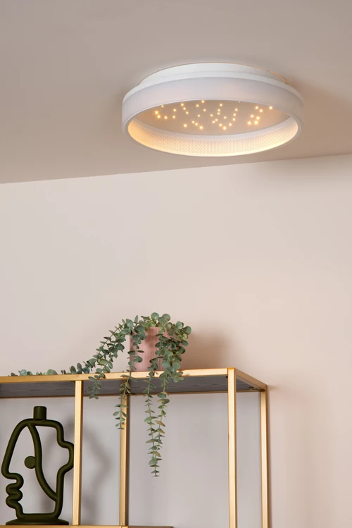 Lucide ESTREJA - Flush ceiling light - Ø 40 cm- LED 3 StepDim - CCT - 2500K/3000K - White - atmosphere 2